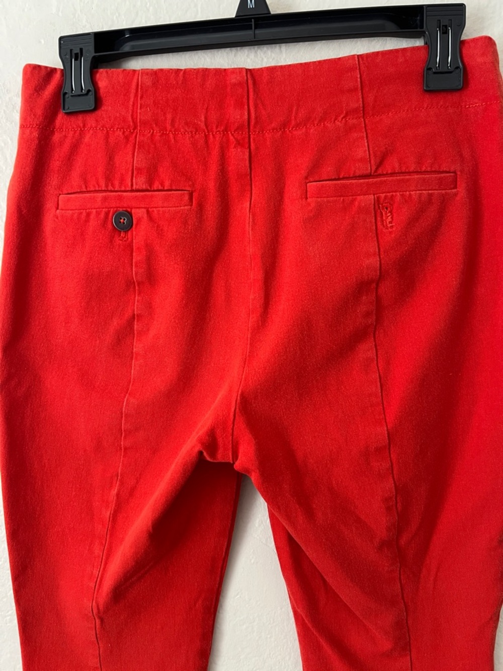 Like New! Anthropologie The Essential Slim Orange Red Button Skinny Cropped 6 - Picture 7 of 13